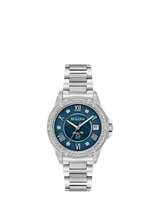 John Lewis Bulova Marine Star 96R215 Women's Stainless Steel Bracelet Watch with Mother of Pearl Dial- Buy online at McGrocer