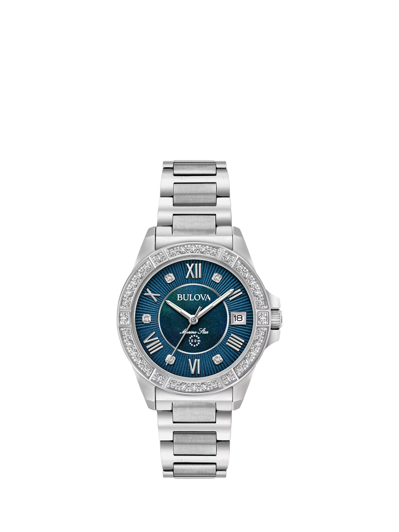 Bulova women's Marine Star watch mother of pearl dial - British product