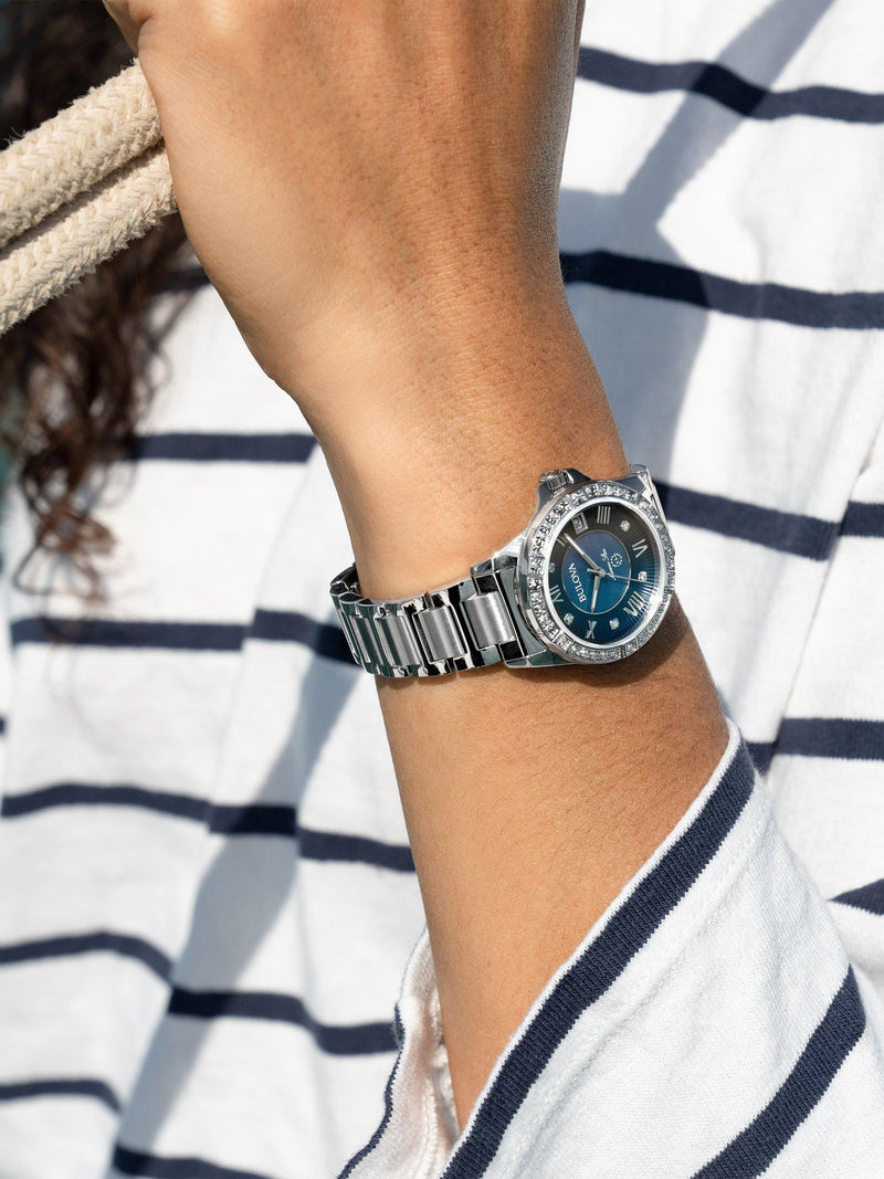Bulova women's Marine Star watch mother of pearl dial - British product