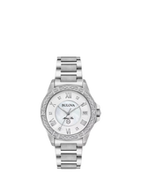 John Lewis Bulova Marine Star Women's Bracelet Strap Watch Mother-of-Pearl Dial- Buy online at McGrocer