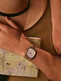 Bulova Super Seville square watch gold tone silver dial - British product
