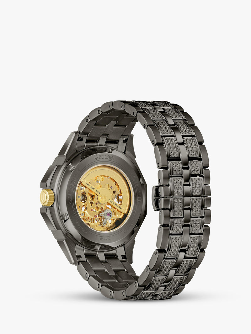 Bulova Crystal Octava men's automatic watch grey steel, UK version