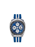 Bulova racing chronograph watch blue dial rubber strap, UK version