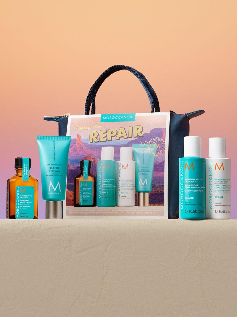 Moroccanoil travel haircare gift set, imported from the UK