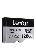 Lexar Silver Plus microSDXC memory card 128GB, UK version