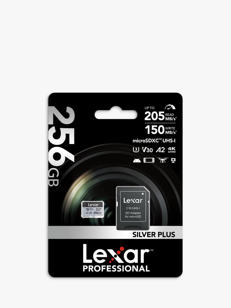 Lexar Silver Plus microSDXC memory card 256GB, imported from the UK