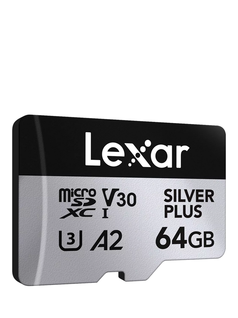 Lexar Silver Plus microSDXC card 64GB, imported from the UK