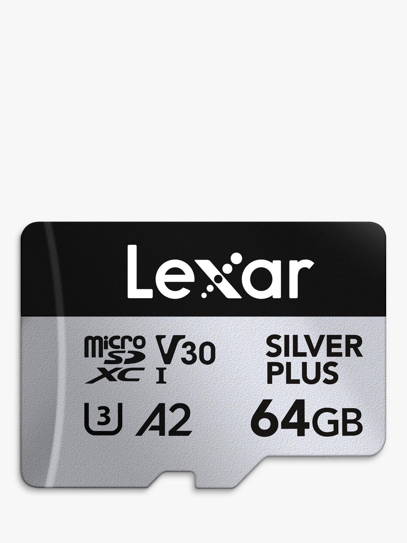 Lexar Silver Plus microSDXC card 64GB, imported from the UK