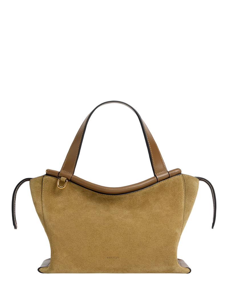 Wandler Ida Tote Bag in khaki suede calf leather (British brand)