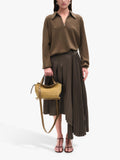 Wandler Ida Tote Bag in khaki suede calf leather (British brand)