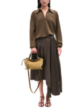 Wandler Ida Tote Bag in khaki suede calf leather (British brand)