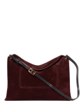 Wandler Penelope slouchy shoulder bag acai suede, imported from the UK