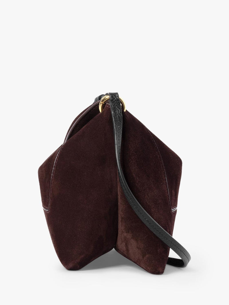 Wandler Penelope slouchy shoulder bag acai suede, imported from the UK
