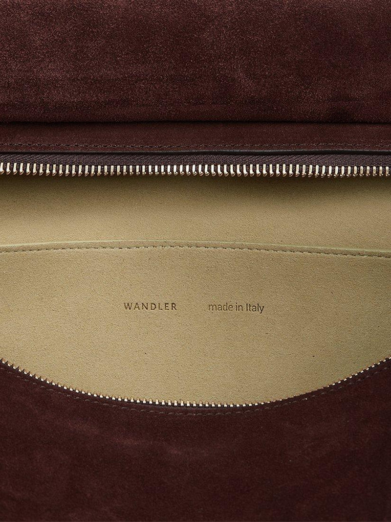 Wandler Penelope slouchy shoulder bag acai suede black leather (British brand)