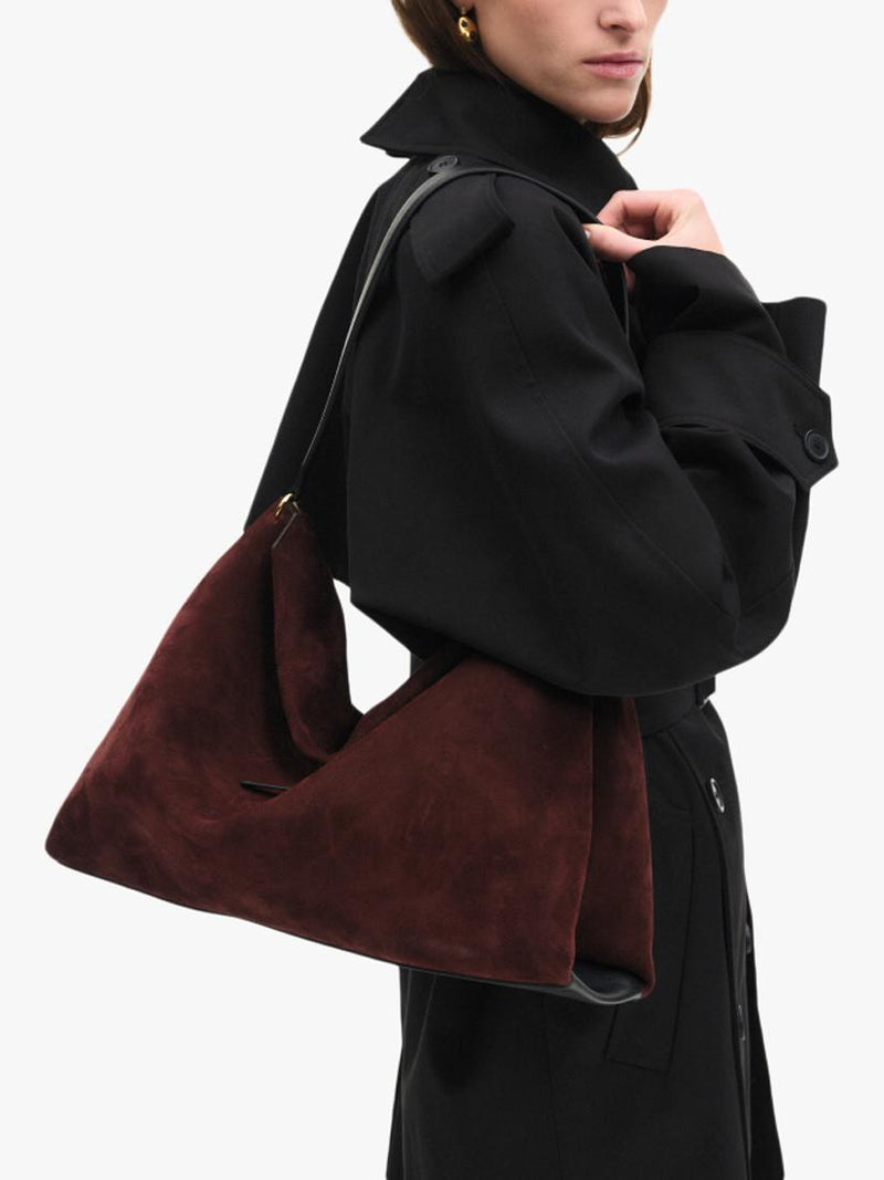 Wandler Penelope slouchy shoulder bag acai suede black leather (British brand)