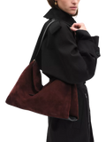 Wandler Penelope slouchy shoulder bag acai suede black leather (British brand)
