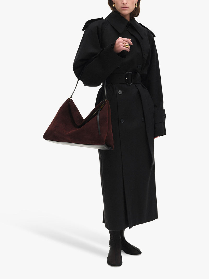 Wandler Penelope slouchy shoulder bag acai suede black leather (British brand)