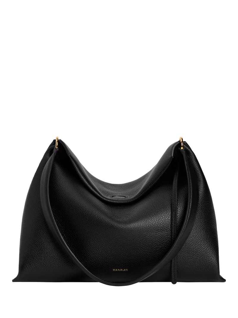 Wandler Penelope small leather tote bag Black Crust, UK version