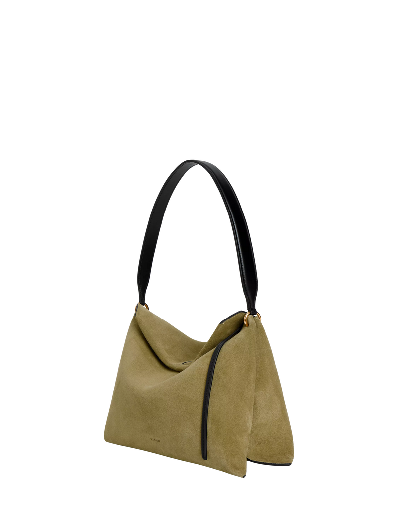Wandler Penelope tote bag small khaki suede black leather, UK version