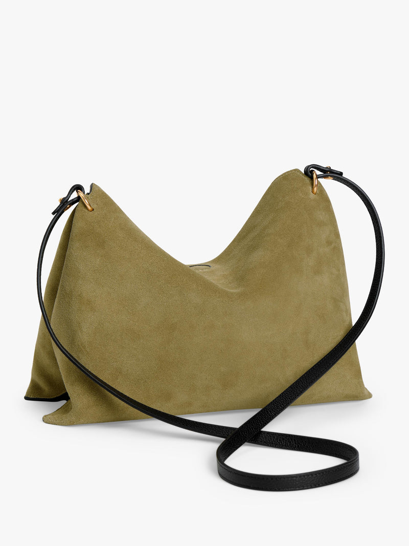 Wandler Penelope tote bag small khaki suede black leather, UK version