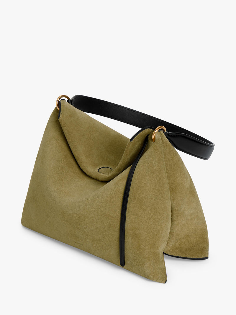 Wandler Penelope tote bag small khaki suede black leather, UK version