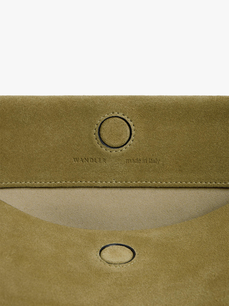 Wandler Penelope tote bag small khaki suede black leather, UK version