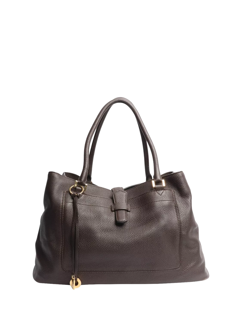 Pre-loved Loro Piana Bellevue tote bag brown leather Italian, UK version
