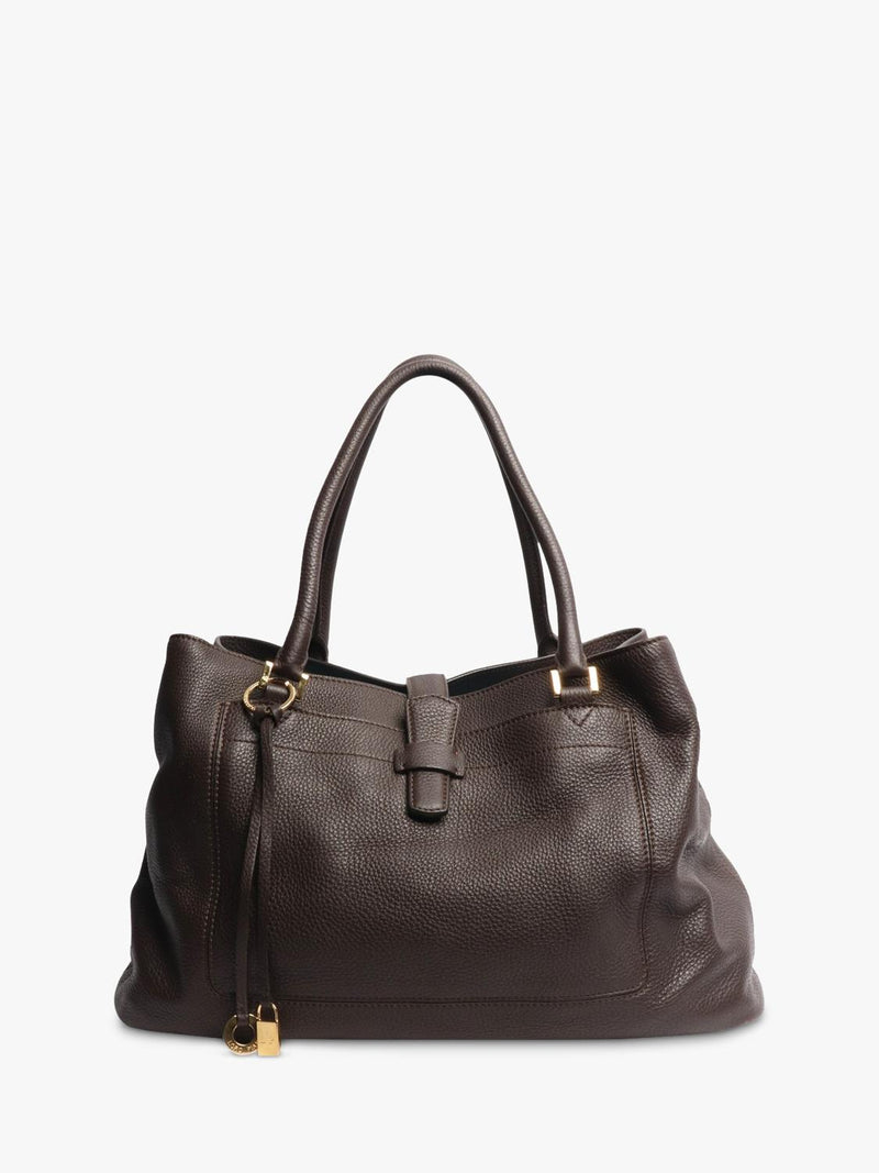 Pre-loved Loro Piana Bellevue tote bag brown leather Italian, UK version