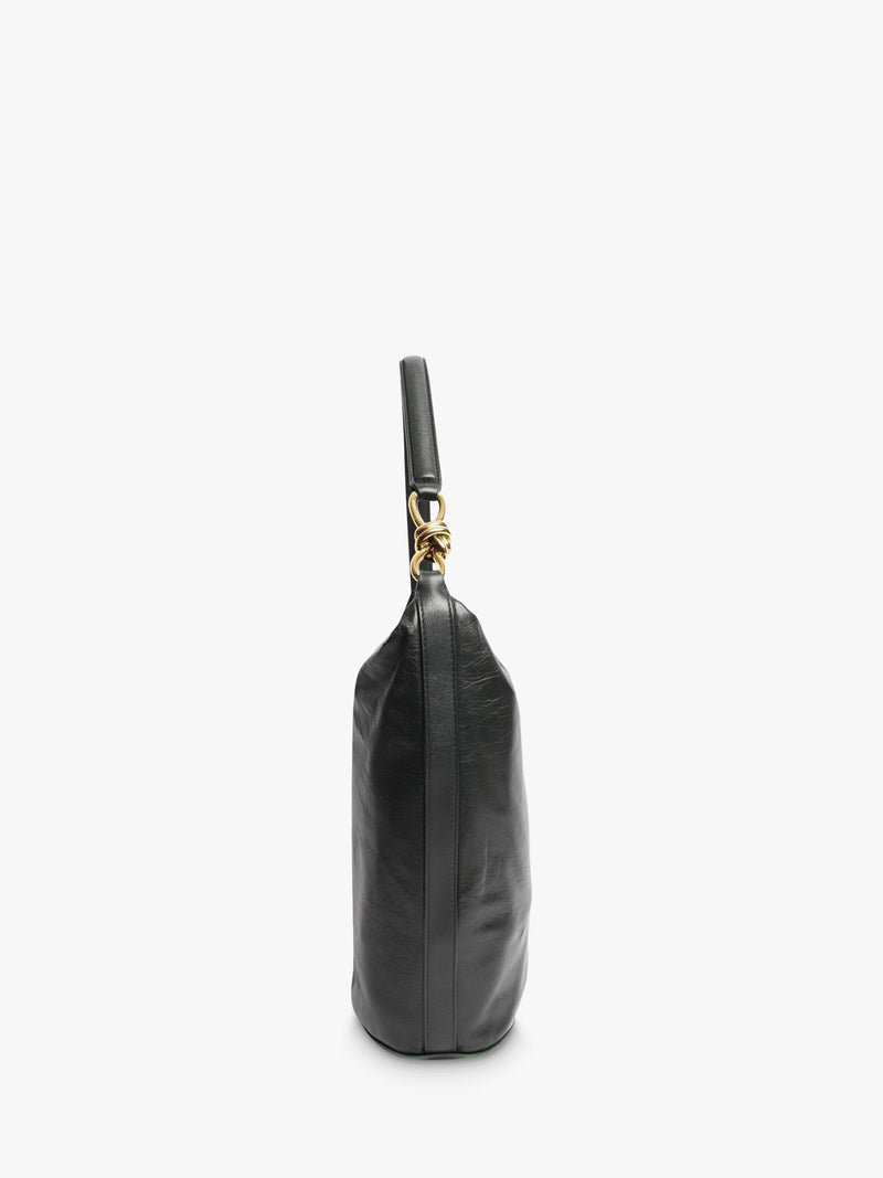 Bottega Veneta leather knot shoulder bag dark green 27x30cm (British brand)
