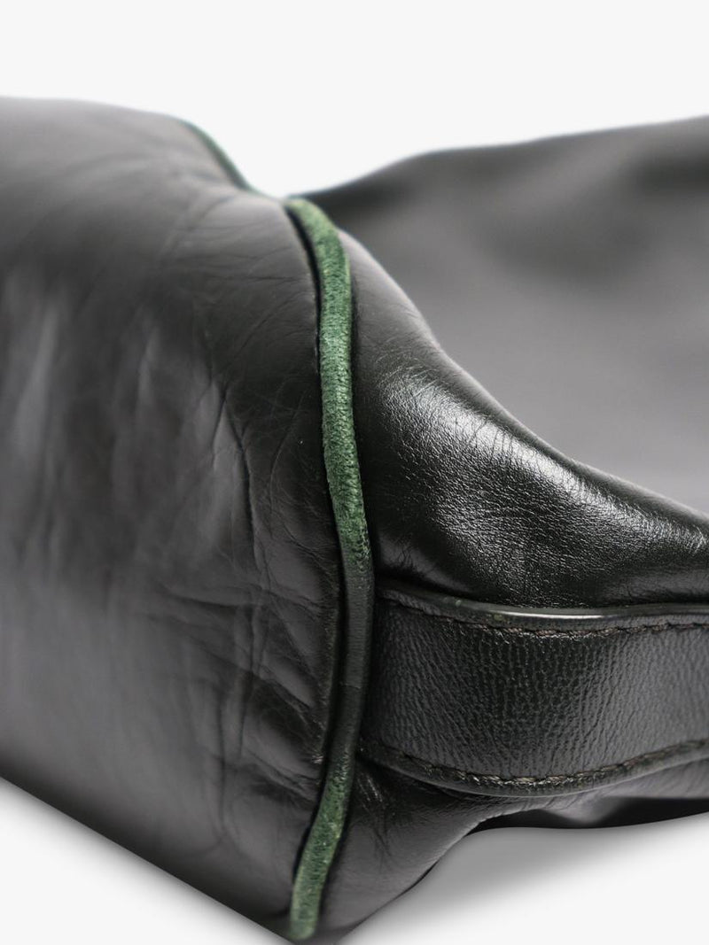 Bottega Veneta leather knot shoulder bag dark green 27x30cm (British brand)