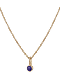 TUTTI Lapis birthstone necklace gold pendant adjustable chain - British product