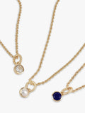 TUTTI Lapis birthstone necklace gold pendant adjustable chain - British product