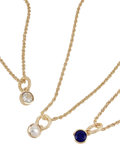 TUTTI Lapis birthstone necklace gold pendant adjustable chain - British product