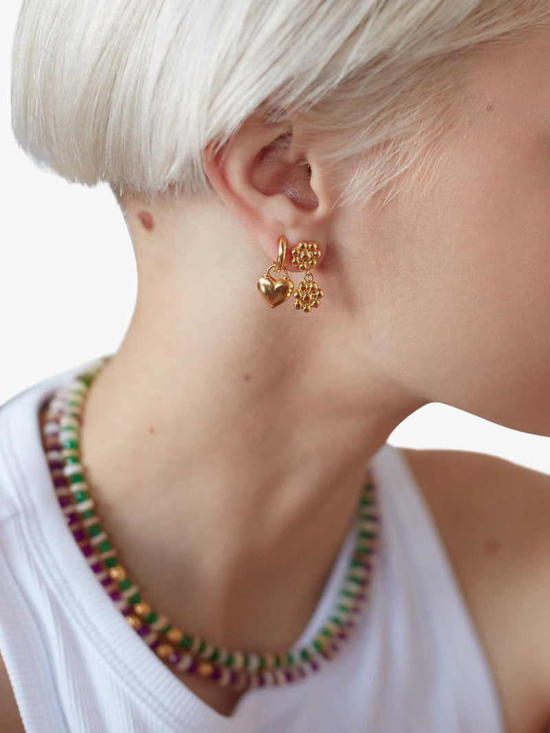 Ottoman Hands gold drop earrings 2.3cm - British product