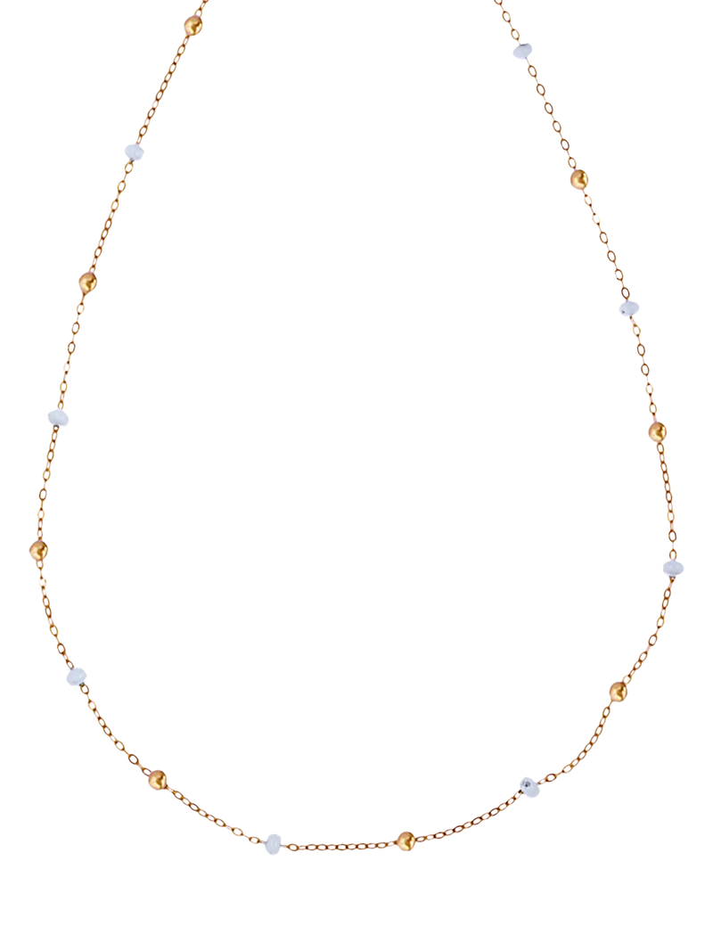 Nina B beaded necklace Gold/White 45cm - British product