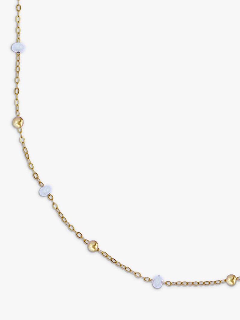 Nina B beaded necklace Gold/White 45cm - British product