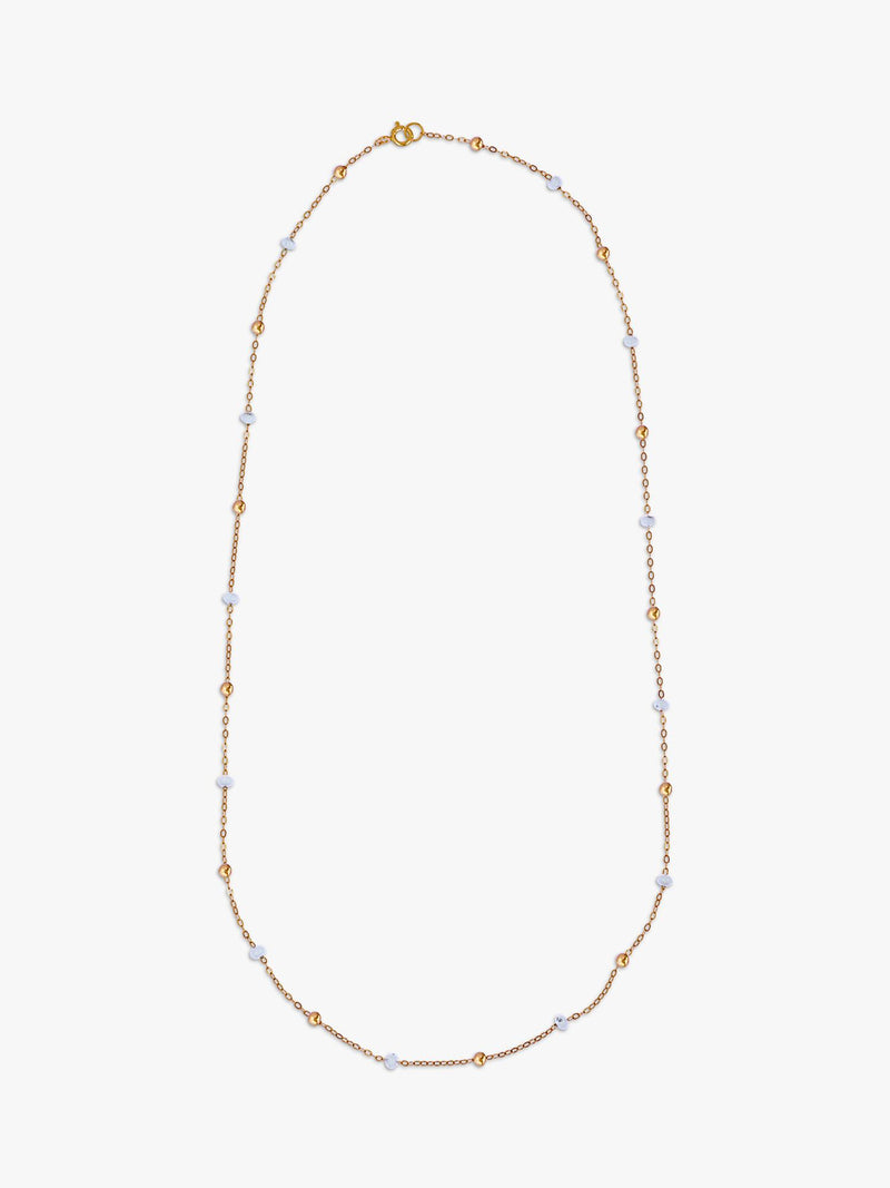 Nina B beaded necklace Gold/White 45cm - British product