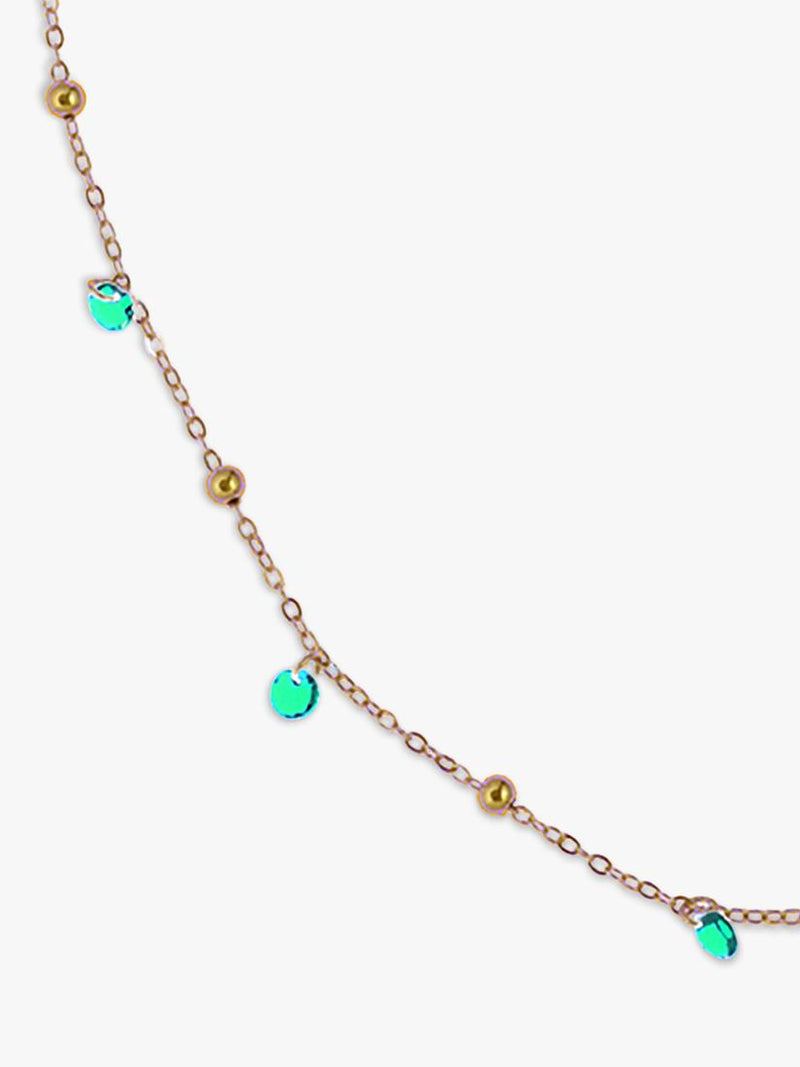 Nina B Tivoli necklace blue green cubic zirconia gold chain, UK version