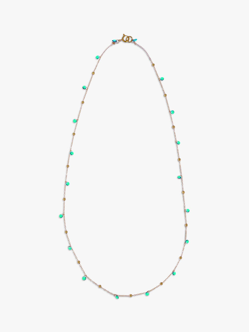 Nina B Tivoli necklace blue green cubic zirconia gold chain, UK version