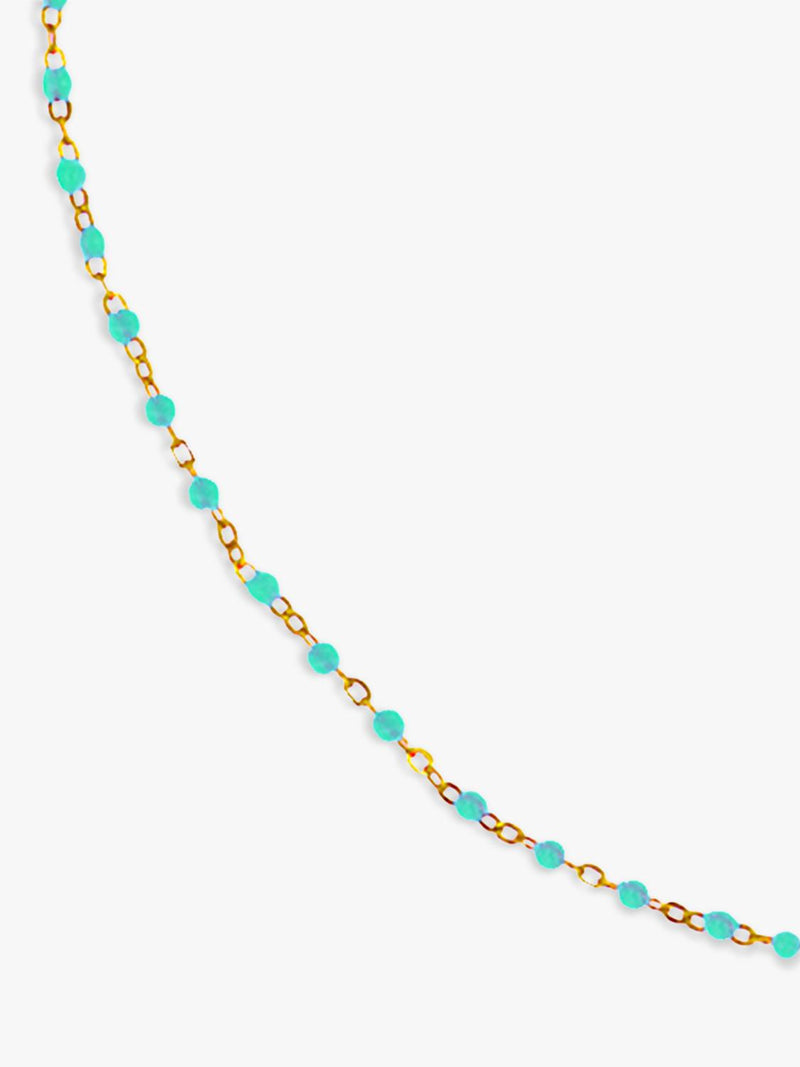 Nina B Tivoli enamel bead necklace gold turquoise 45cm - British product