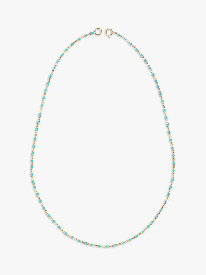 Nina B Tivoli enamel bead necklace gold turquoise 45cm - British product