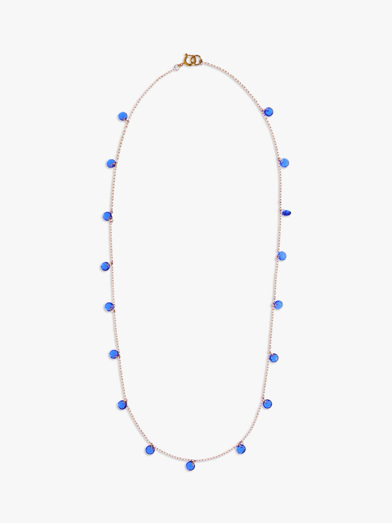 Nina B Tivoli crystal bead necklace gold blue, imported from the UK
