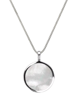 John Lewis Nina B Circular Pendant Necklace with Mother of Pearl in Sterling Silver 45cm Chain- Buy online at McGrocer
