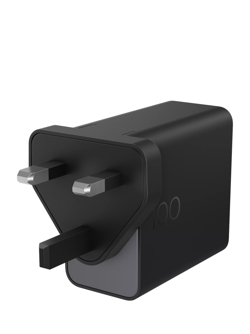 HP 100W GaN Wall Charger Black compact - British product