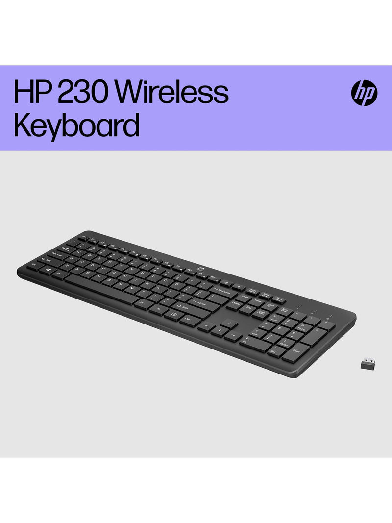 HP 230 wireless keyboard black, UK version