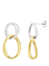 John Lewis Dinny Hall Wave Double Drop Earrings Gold/Silver- Buy online at McGrocer