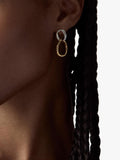 Dinny Hall Wave double drop earrings gold silver, imported from the UK