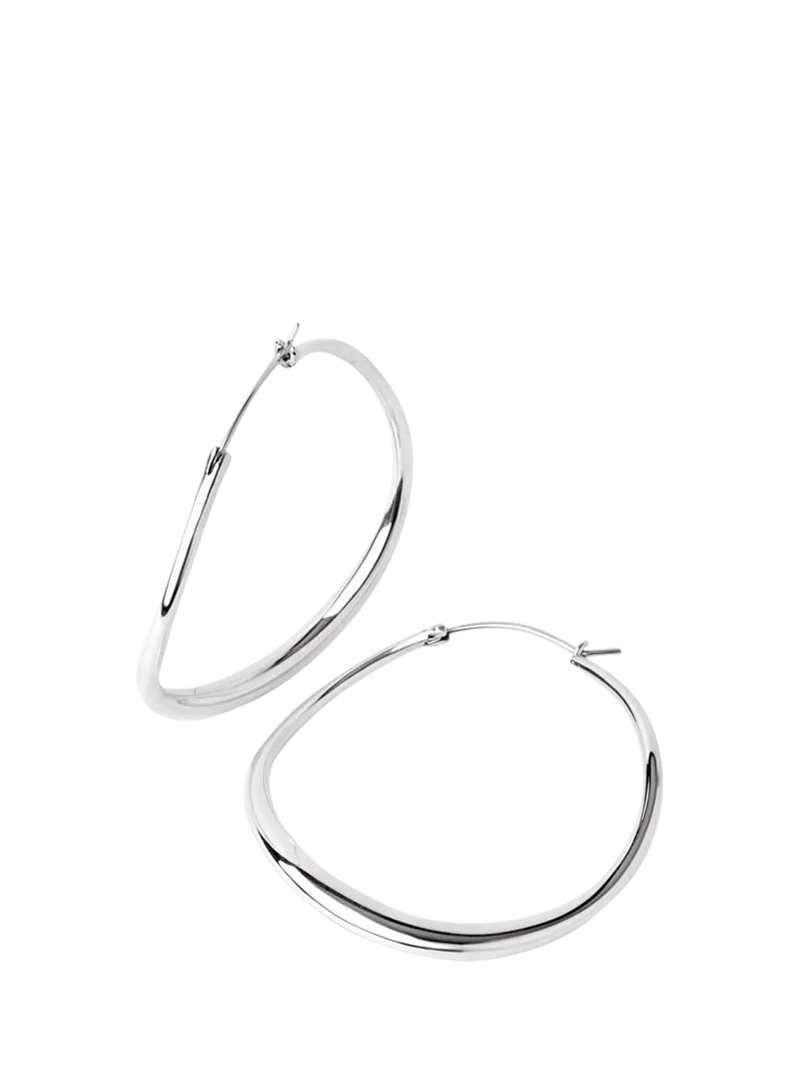Dinny Hall Wave large hoop earrings in silver (British brand)