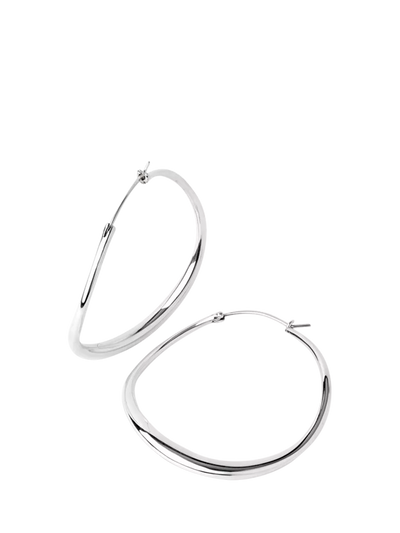John Lewis Dinny Hall Wave Large Hoop Earrings, Silver- Buy online at McGrocer