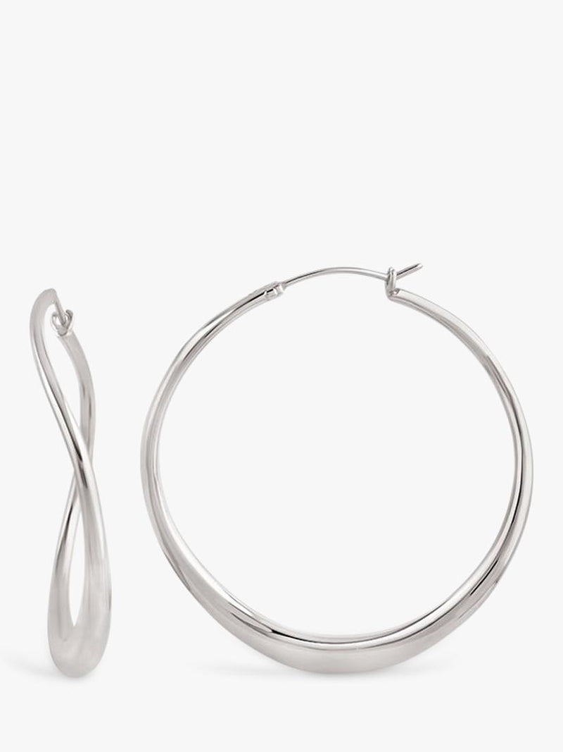 Dinny Hall Wave large hoop earrings in silver (British brand)